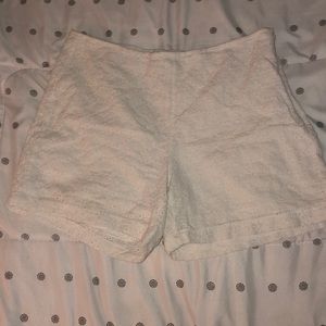 White textured shorts